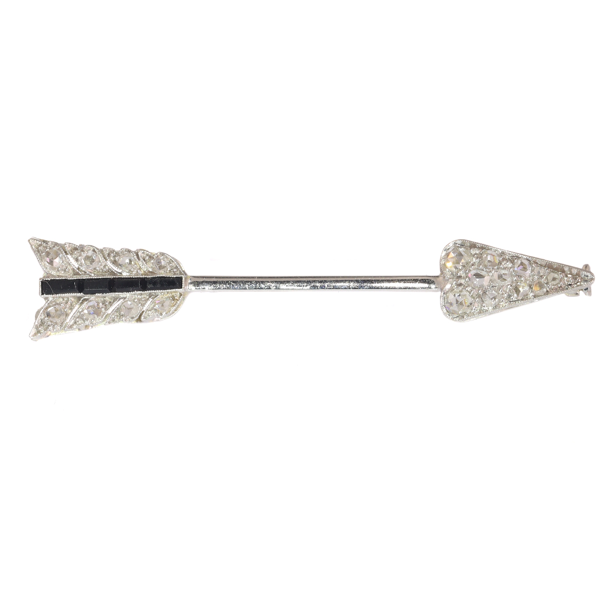 Vintage Art Deco diamond arrow pin